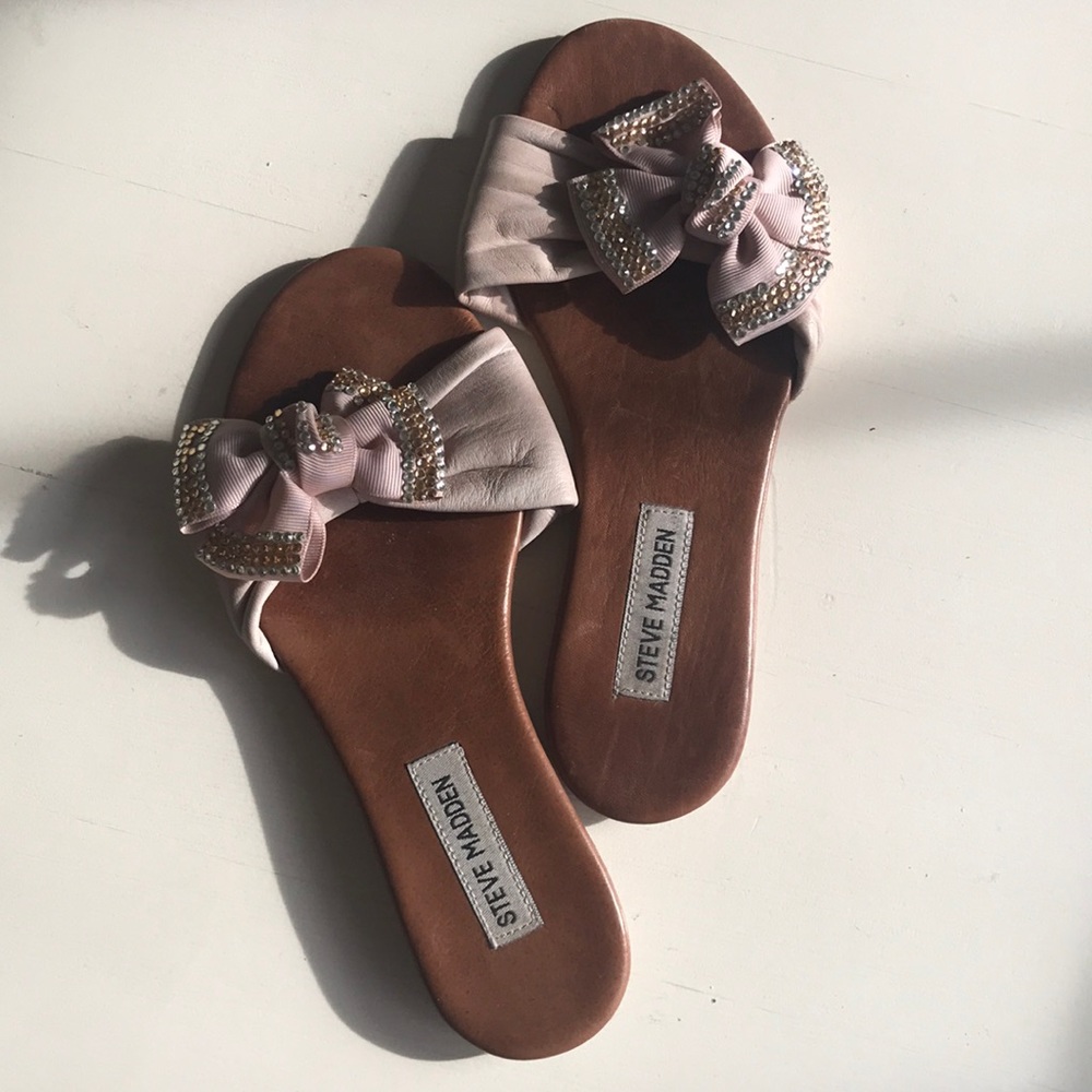 Steve Madden leather bow flats NWOT